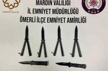 Mardin’de seyyar satıcıda kelebek ve sustalı bıçak yakalandı 