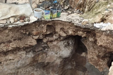 Mardin’de yağışların ardından toprak çökmesi meydana geldi 