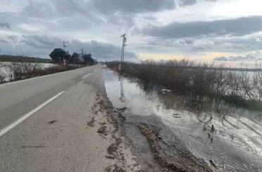Meriç Nehri taştı, sedde patladı: Karayolu sular altında 
