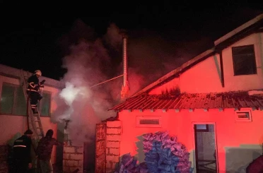 Mermer fabrikasında yangın çıktı 