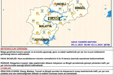 Meteorolojiden toz taşınımı ve zirai don uyarısı 