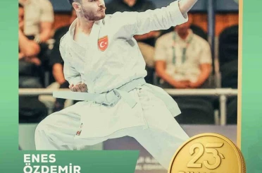 Milli karateci Enes Özdemir, altın madalya kazandı 