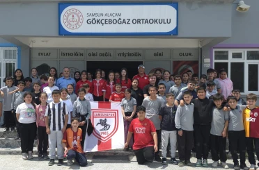 Milli sporcular köy okulunda bocceyi tanıttı 