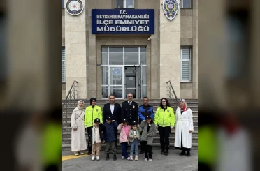 Minik öğrencilerden Beyşehir Emniyetine sürpriz 