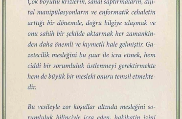 MİT Başkanı Kalın’dan 10 Ocak Çalışan Gazeteciler Günü mesajı 