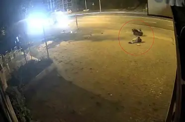 Motosiklet sürücüsü trafik levhasına çarptı
