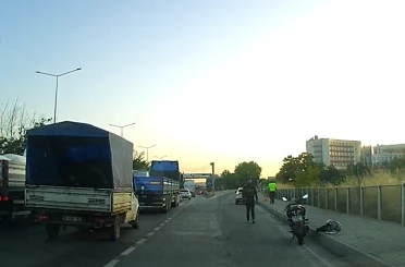 Motosikletten düşen kadın sürücü yaralandı 