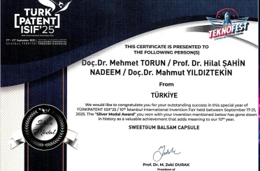 MSKÜ’lü akademisyene patent ödülü: "Sığla yağı kapsülüne gümüş madalya" 