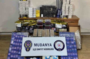 Mudanya’da yüklü miktarda kaçak tütün ürünleri ele geçirildi 