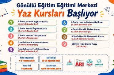 Nevşehir’de ücretsiz yaz kursları başlıyor 