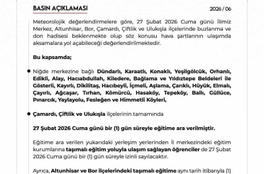 Niğde’de bazı okullarda eğitime ara verildi 