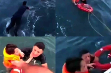O anlar kamerada: Denizde bin 200 metre sürüklenen çocuk kurtarıldı 