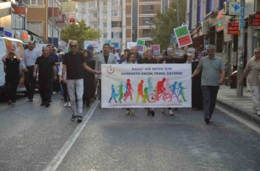 Obeziteye dikkat çekmek için yürüyüş yapıp halay çektiler 