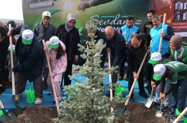 Orman şehidi Eyüp Dereli adına oluşturulan alana 15 bin fidan dikildi 