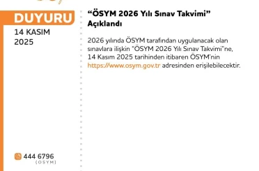 ÖSYM sınav takvimi açıklandı 