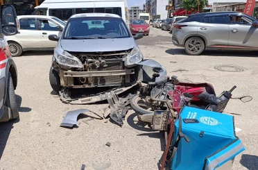 Otomobil ile motosiklet çarpıştı: 1 yaralı 