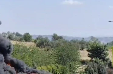 Otoyolda yolcu otobüsü alev alev yandı 