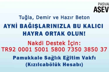 PASVAK ve Tavas Belediyesi iş birliğiyle Kızılcabölük’e aşevi 