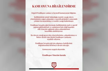 Pendikspor’un transfer yasağı kaldırıldı 