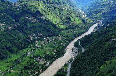 Rize’de selin etkili olduğu Fırtına Vadisi havadan görüntülendi 