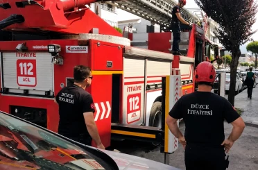 Sahibinin omzunda gezerken korkup kaçan papağanın imdadına itfaiye yetişti 