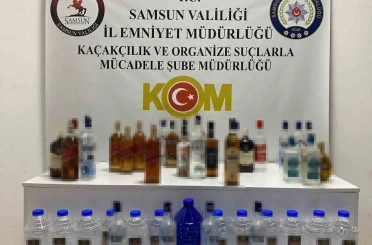 Samsun’da 28,1 litre sahte içki ve 35 litre etil alkol ele geçirildi 