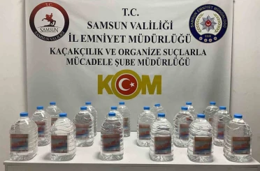 Samsun’da 90 litre etil alkol ele geçirildi 