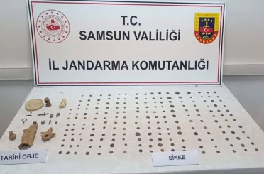 Samsun’da jandarma tarihi eser ele geçirdi 