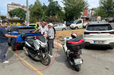 Samsun’da motosiklet ile ticari taksi çarpıştı 