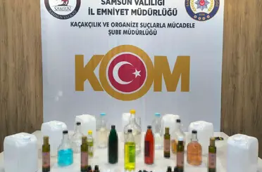Samsun’da sahte içki operasyonu: 35 litre etil alkol ele geçirildi
