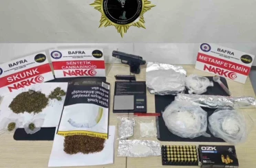 Samsun’da uyuşturucu ve silah ele geçirildi 