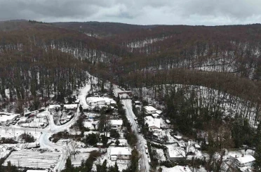 Sarıyer’de kış manzarası havadan görüntülendi 