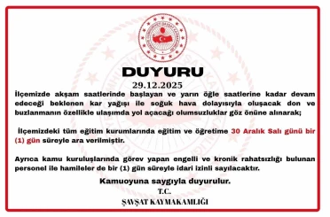 Şavşat’ta kar yağışı nedeniyle eğitime 1 gün ara verildi 