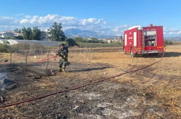 Serik’te ahırda çıkan yangında 1 koyun telef oldu 