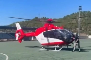 Sinop’ta ambulans helikopter yeni doğan bebek için havalandı