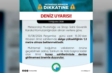 Sinop’ta deniz uyarısı 
