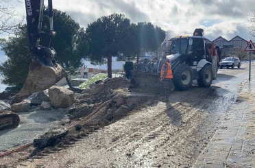 Sinop’ta heyelan sonrası onarım mesaisi 