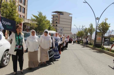Şırnaklı kadınlardan Filistin için "Sessiz Çığlık" yürüyüşü 