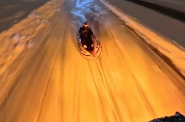 Şişme botu kızak yapıp ATV araçla çektiler 