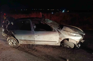 Siverek’te takla atan otomobilin sürücüsü yaralandı 