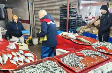 Su ürünleri denetlendi, balık boyları tek tek ölçüldü 