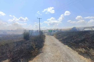Susurluk’ta korkutan yangın 