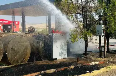 Tadilattaki petrol istasyonunda yangın

