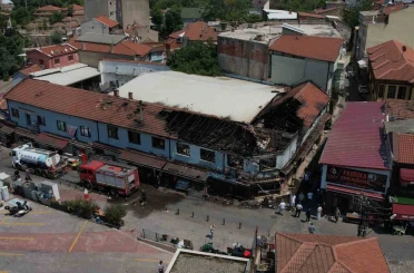 Tarihi çarşıdaki acı bilanço ortaya çıktı: Küle dönen 6 işletme havadan görüntülendi 
