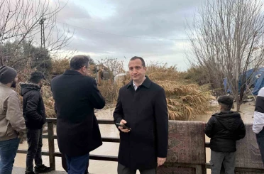 Tarsus’ta yağmurdan zarar gören bölgede inceleme 