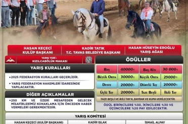 Tavas 14. Geleneksel Tavas Rahvan At Yarışları için geri sayım başladı 