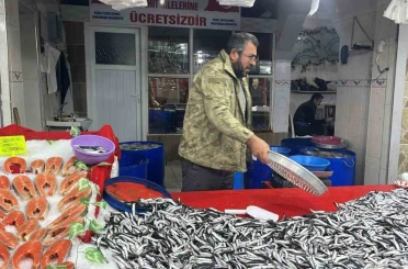 Tavşanlı balık pazarında en çok hamsi ilgi görüyor 