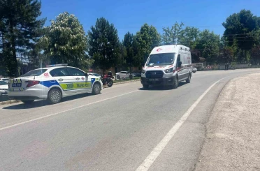 Tavşanlı’da motosiklet kazası, kask hayat kurtardı 