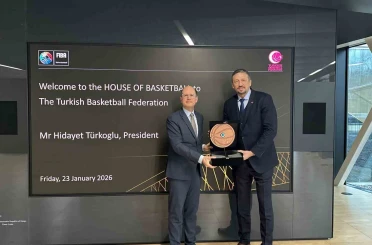TBF Başkanı Türkoğlu’ndan FIBA Genel Sekreteri Zagklis’e ziyaret 