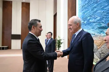 TBMM Başkanı Kurtulmuş, Kırgızistan Cumhurbaşkanı Caparov tarafından kabul edildi